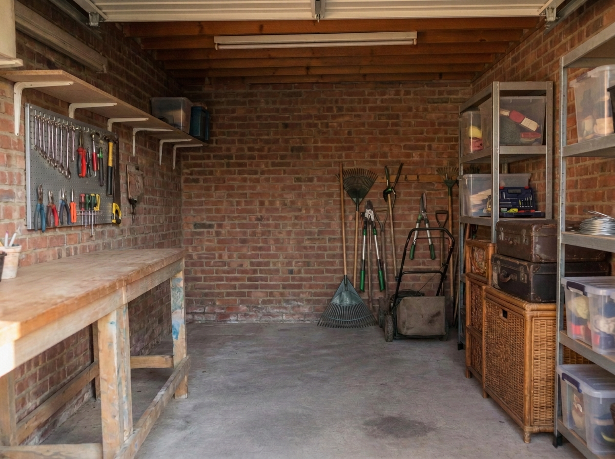 The same garage cleared, cleaned and organised